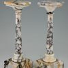 A pair of antique marble columns