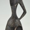 Modern bronze sculpture woman abstract