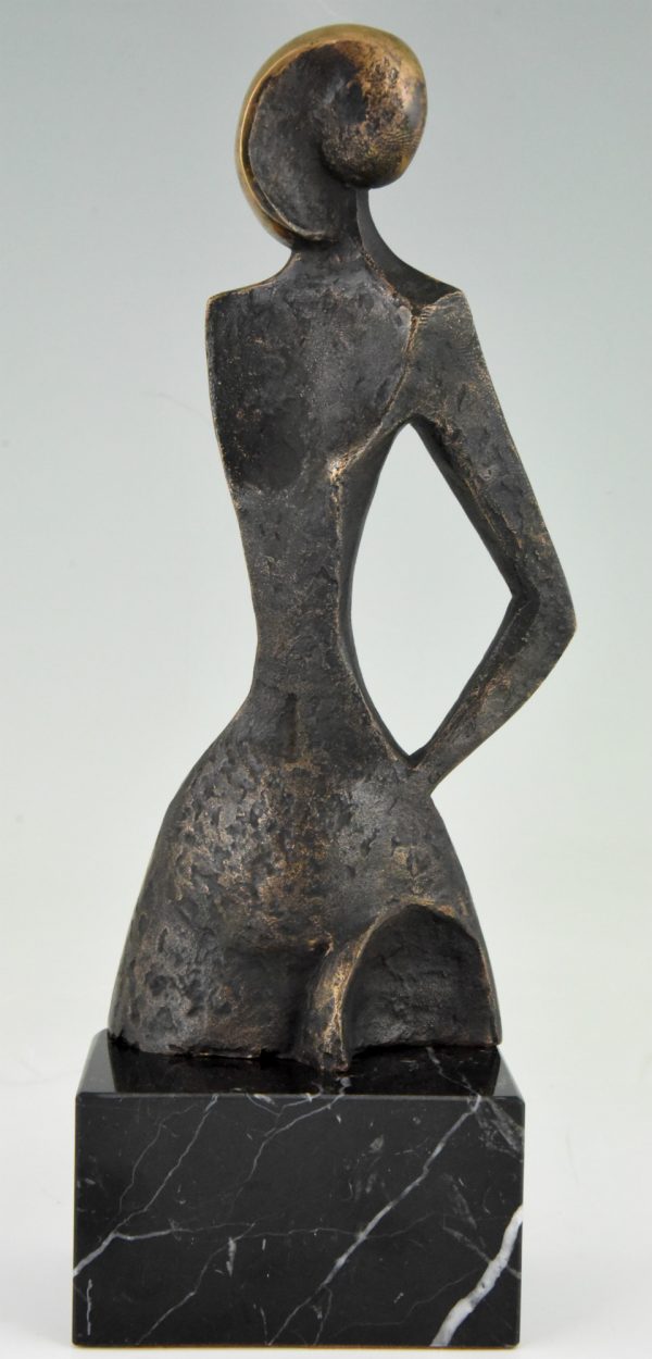 Modern bronze sculpture woman abstract