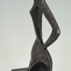 Modern bronzen sculptuur vrouw abstract