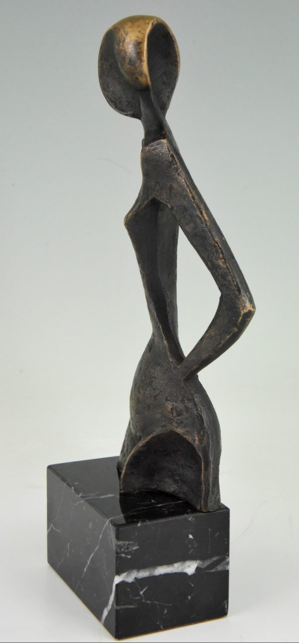 Modern bronze sculpture woman abstract