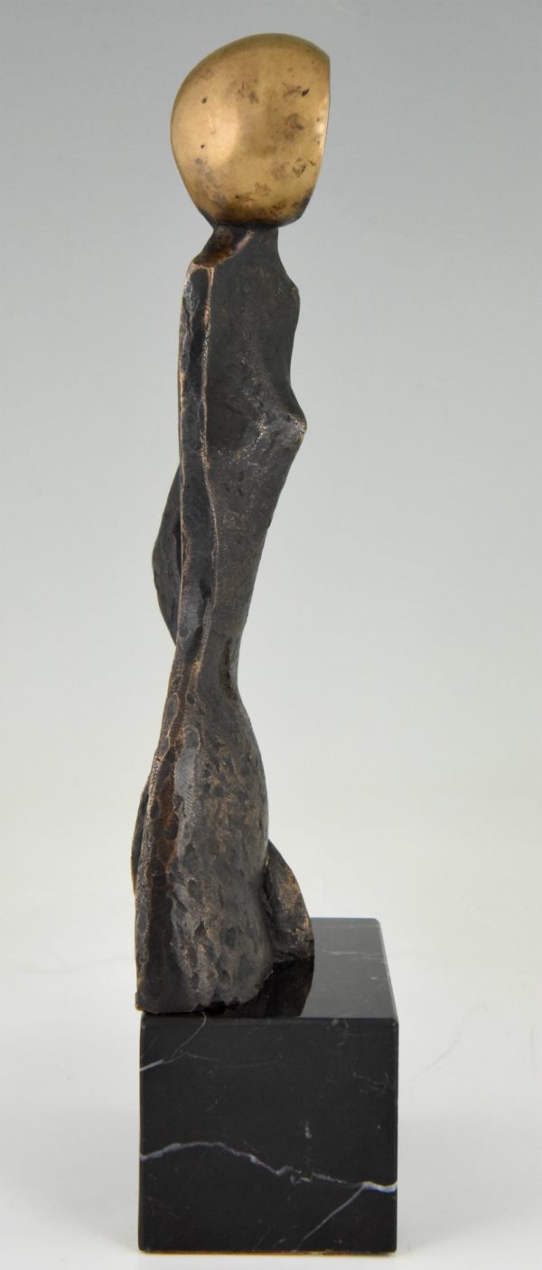 Modern bronze sculpture woman abstract
