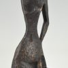 Modern bronze sculpture woman abstract