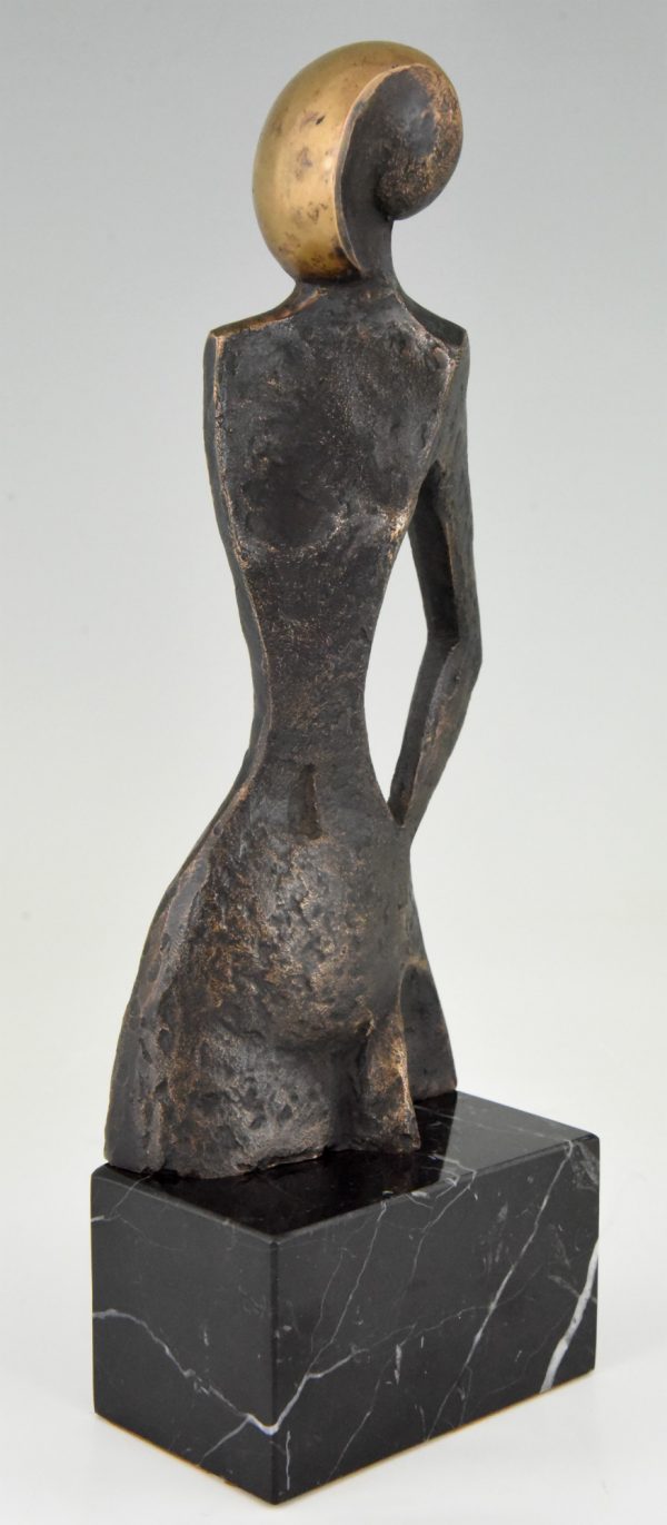 Modern bronze sculpture woman abstract