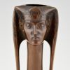 Egyptian Orientalist Vienna bronze vase with Pharao