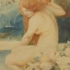 A Pair of Art Nouveau watercolor paintings with nudes