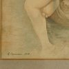 Paire d’Aquarelles Art Nouveau femmes nues