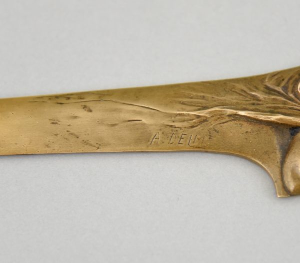 Art Nouveau bronze letter opener with lady