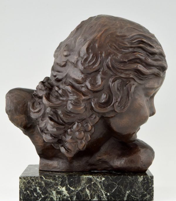 Art Deco bronze bust of a girl