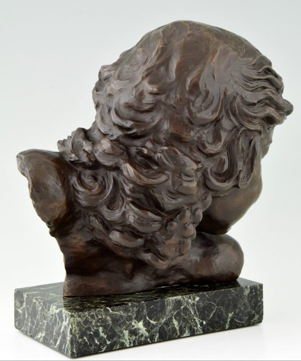 Art Deco bronze bust of a girl