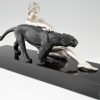 Art Deco Skulptur Frauenakt mit Panther