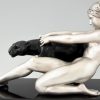 Art Deco sculpture nude with panther