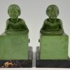 A pair of Art Deco child bookends.