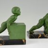 A pair of Art Deco child bookends.