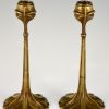 Jugendstil Paar Bronze Leuchter