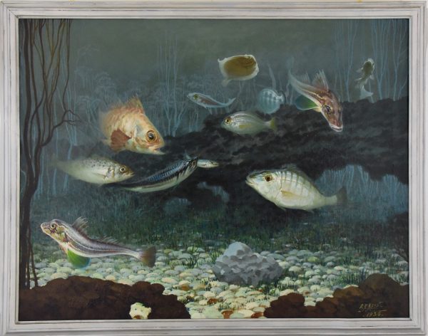 Tableau Art Deco poissons au fond de la mer