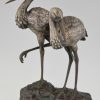 Art Deco bronze sculpture of storks