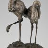 Art Deco bronze sculpture of storks