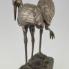 Art Deco sculpture bronze cigogne