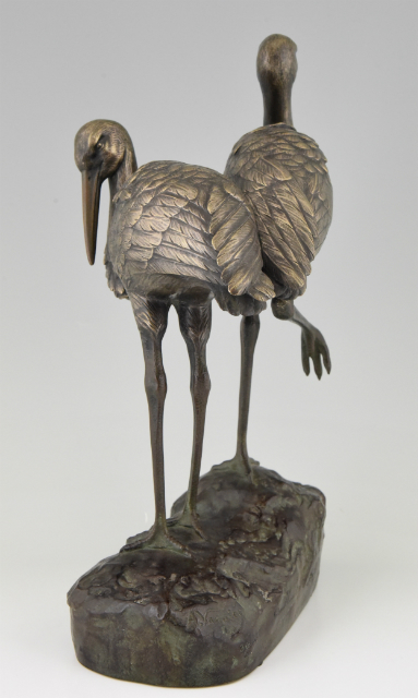 Art Deco sculpture bronze cigogne
