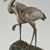 Art Deco bronze sculpture of storks