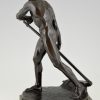 Art Deco sculpture of a male nude, the reaper