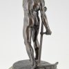 Art Deco Skulptur Männlicher Akt, der Schnitter