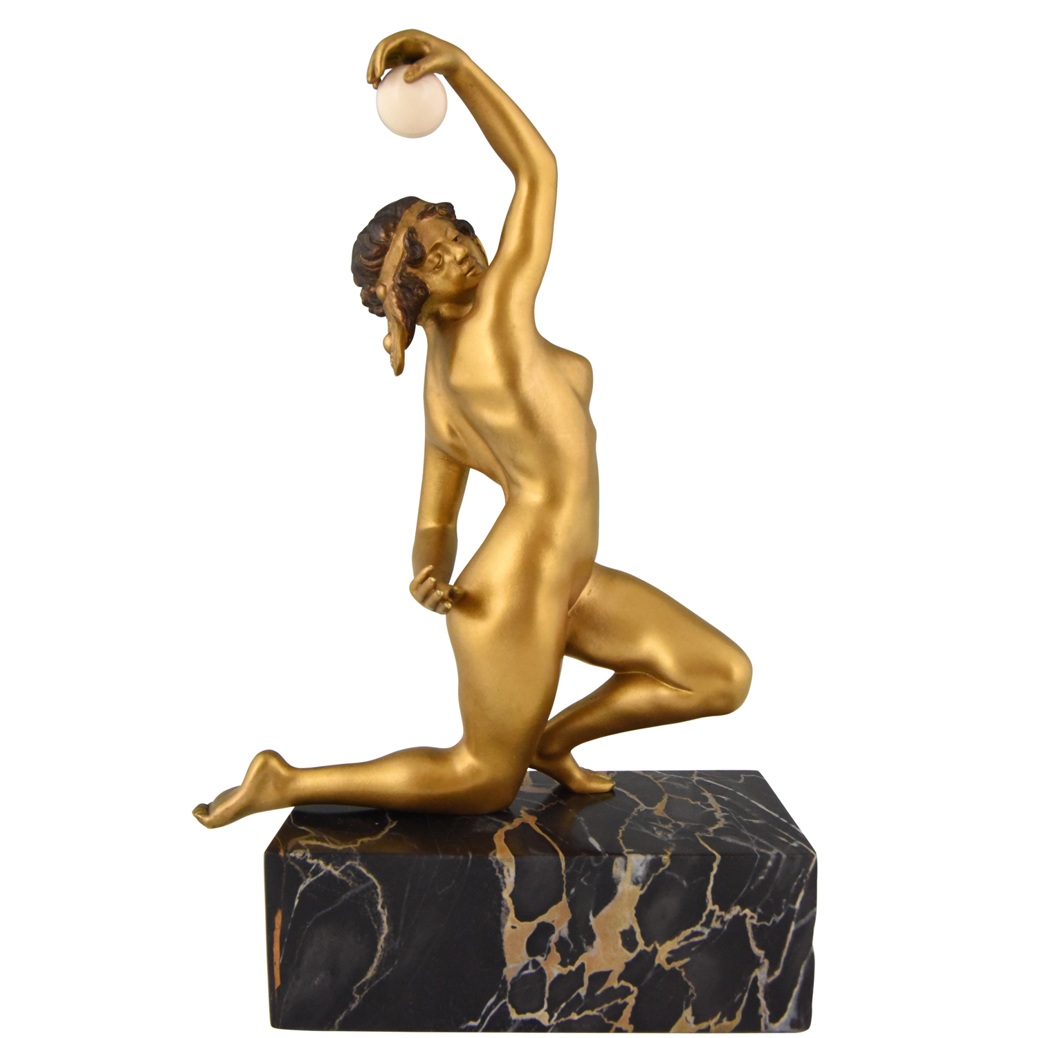 Art Deco bronze sculptuur naakte vrouw