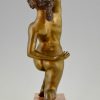 Art Deco bronze sculpture nude with ball
