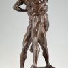 Sculpture en bronze la lutte de Hercule et Anthée