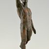 Olympische groet Art Deco bronzen beeld atleet naakt