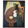 Mid Century painting interior still life with jugs