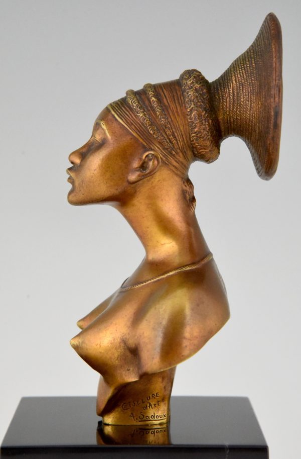 Art Deco bronze sculpture car mascot Princes Neginga, African beauty