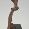 Art Deco bronze beeld vliegende meeuw