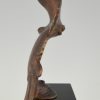 Art Deco sculpture bronze mouette en vol