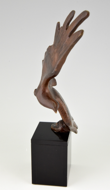 Art Deco sculpture bronze mouette en vol