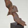 Art Deco sculpture bronze mouette en vol