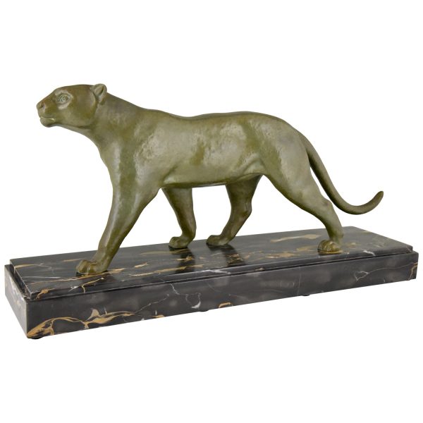 Art Deco bronze panther sculpture