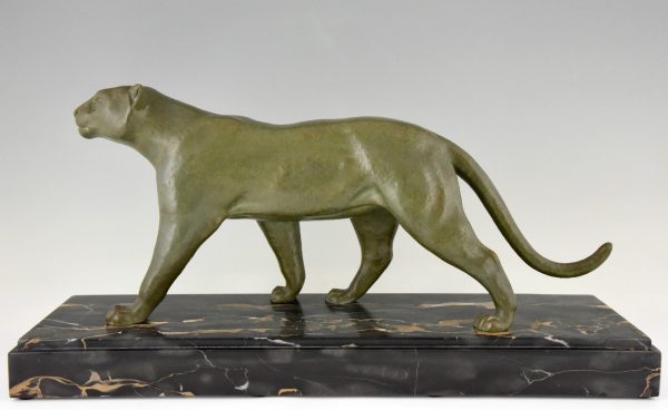 Art Deco Bronze Skulptur Panther