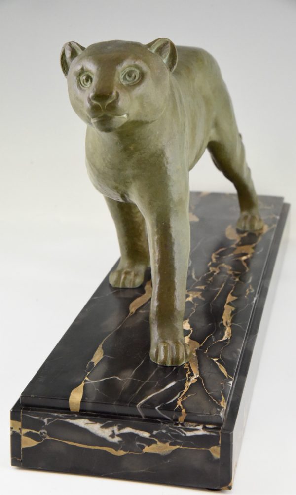 Art Deco Bronze Skulptur Panther