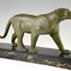 Art Deco bronzen sculptuur panter