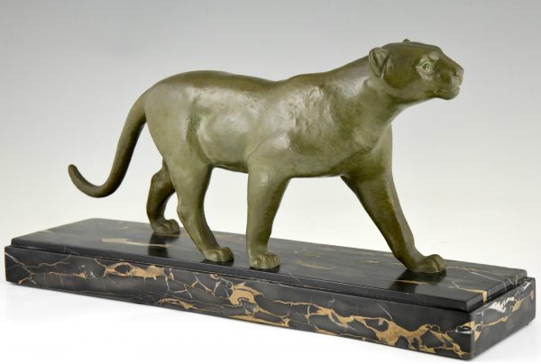 Art Deco bronzen sculptuur panter