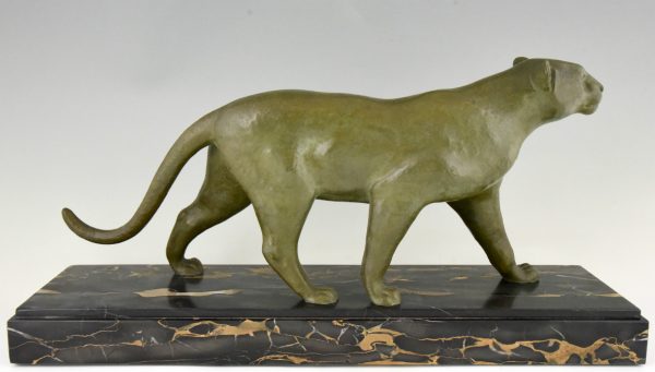 Art Deco Bronze Skulptur Panther