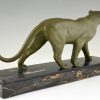 Art Deco bronze panther sculpture