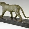 Art Deco Bronze Skulptur Panther