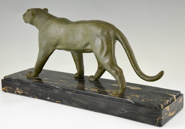 Art Deco Bronze Skulptur Panther