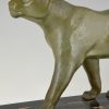 Art Deco Bronze Skulptur Panther