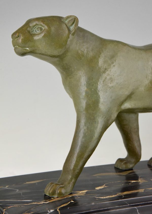 Art Deco Bronze Skulptur Panther