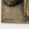 Art Deco bronzen sculptuur vrouw met panter