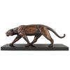 Art Deco bronze sculpture of a panther